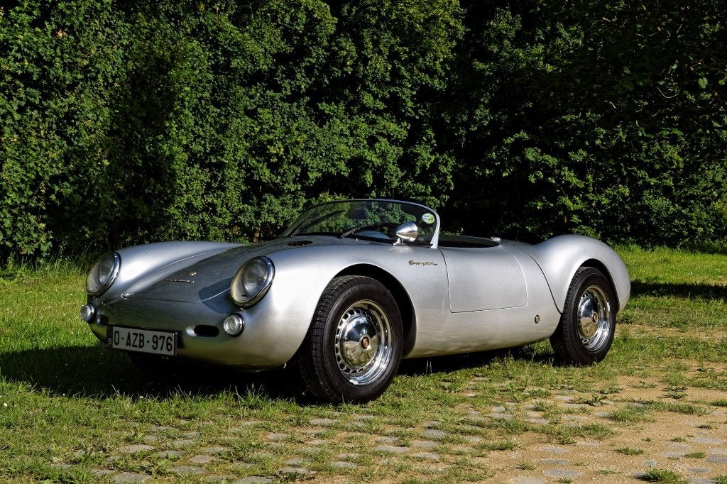 Porsche 550 Spyder, Autos, Oldtimers & Ancêtres, Particulier, Porsche, Essence, Cabriolet, 2 portes, Boîte manuelle, Argent ou Gris