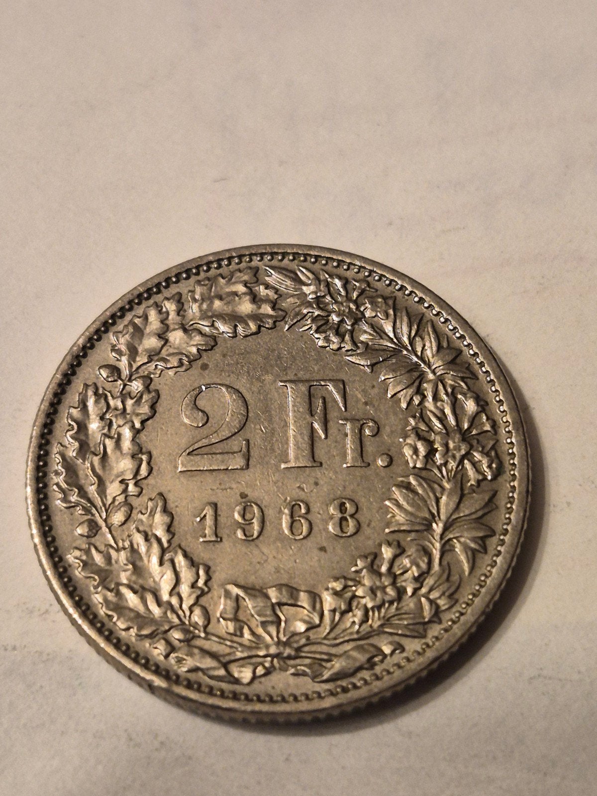 2 frank 1968 van Zwitserland muntslag, Ophalen of Verzenden