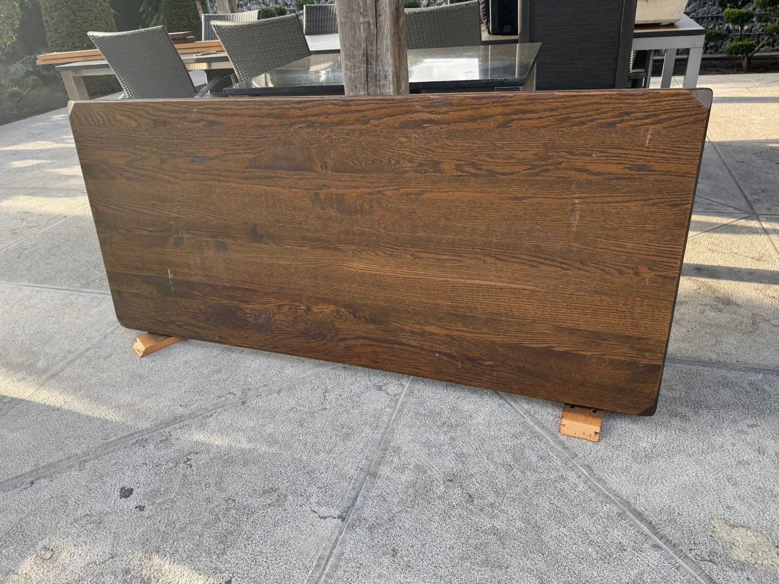 Te koop massief eiken tafelblad., Doe-het-zelf en Bouw, Hout en Planken, Ophalen, Zo goed als nieuw, Eiken