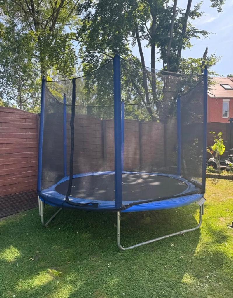 Trampoline 305 cm met veiligheidsnet, Ophalen, Zo goed als nieuw