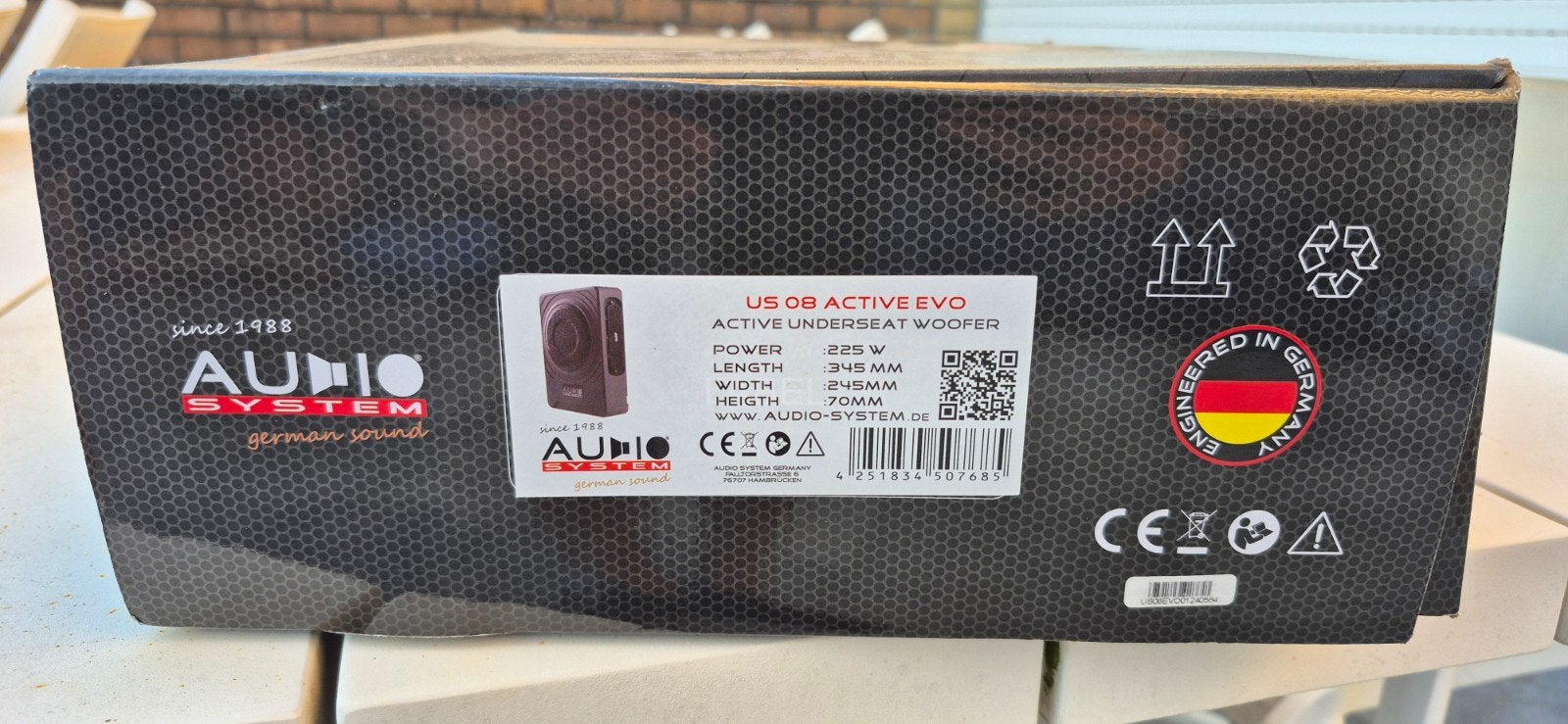 subwoofer us 08 active evo, Autos : Divers, Haut-parleurs voiture, Enlèvement, Comme neuf