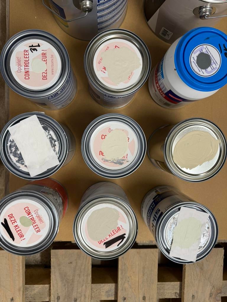 Pakket van 9 potten muurverf, Ophalen of Verzenden, Nieuw, Wit