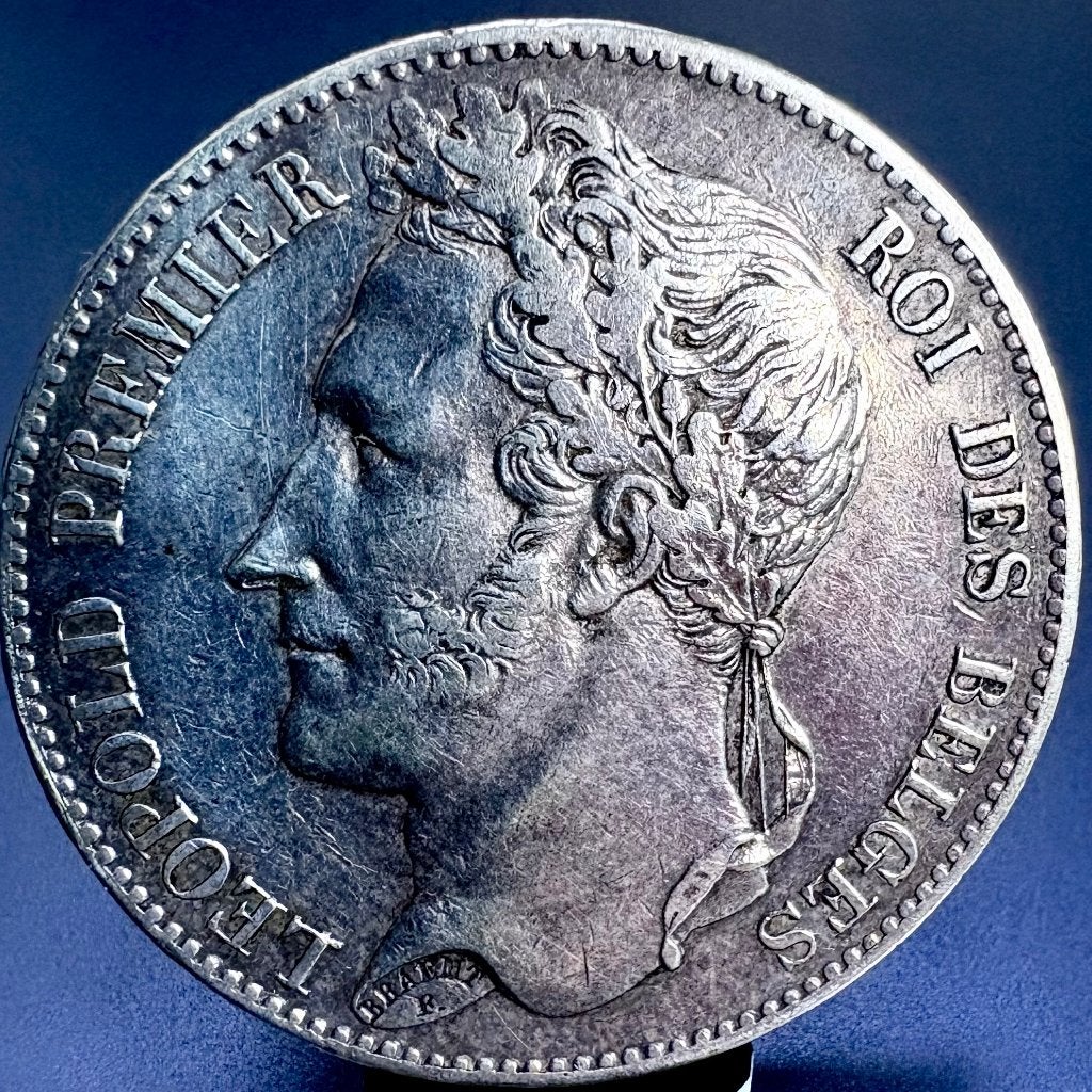 Zilveren 5 Francs 1849 - Leopold I - Gelauwerd type, Zilver, Ophalen of Verzenden, Losse munt, Zilver
