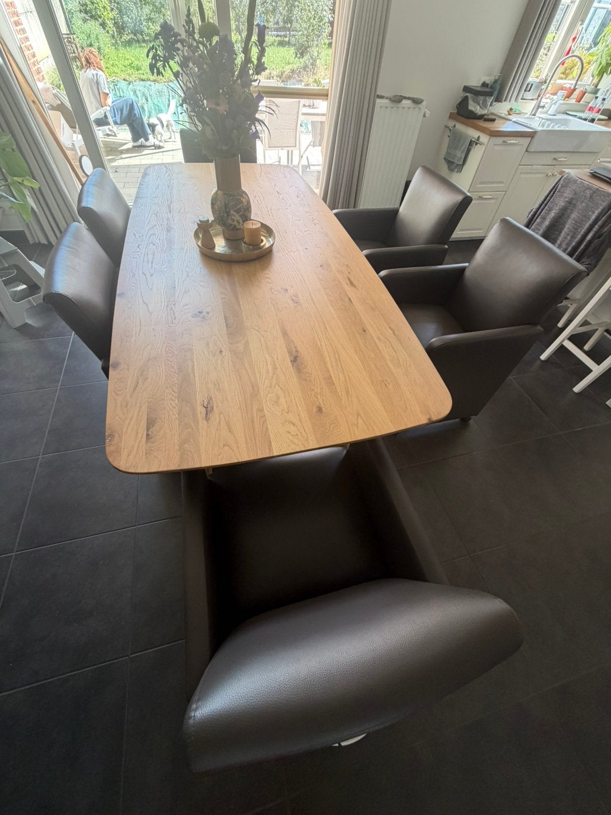 Eetkamerstoelen 6 stuks, Gris, Comme neuf, Enlèvement, Cinq, Six Chaises ou plus