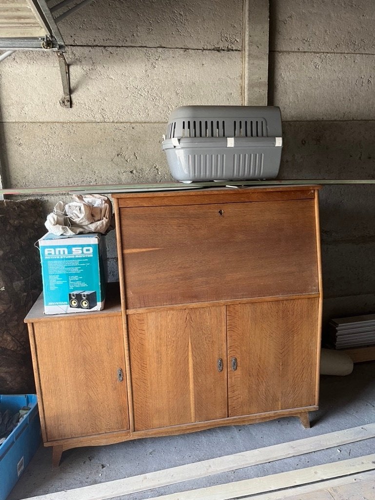 Vintage bureau/kast, Huis en Inrichting, Kasten | Wandmeubels, Ophalen, Gebruikt, Met deur(en), 150 tot 200 cm