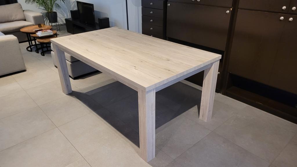 Eettafel met houtpatroon in moderne grijstint 183,5x102x77,5, Huis en Inrichting, Ophalen, 100 tot 150 cm, Zo goed als nieuw, Vijf personen of meer