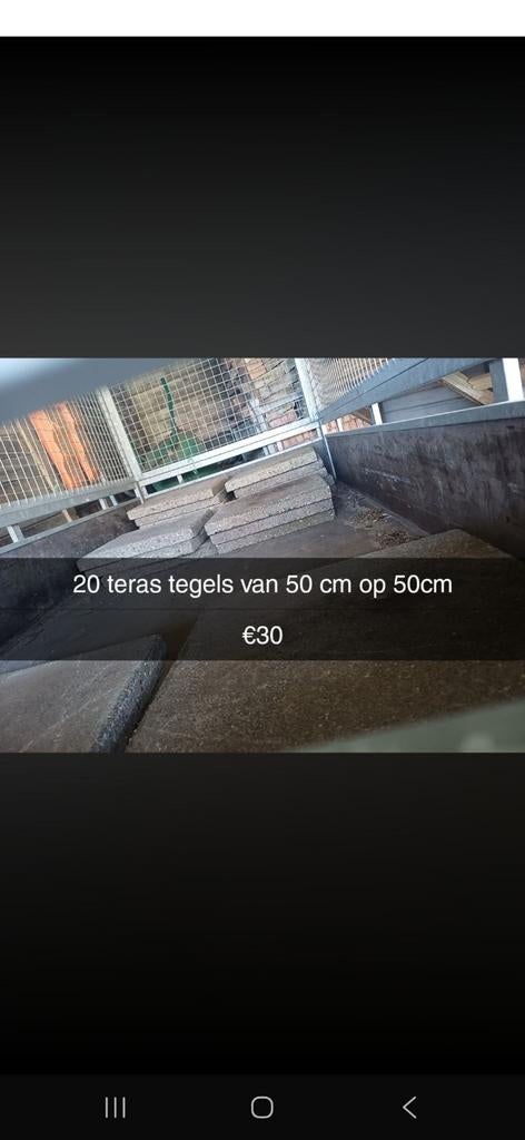 Teras tegels, Ophalen
