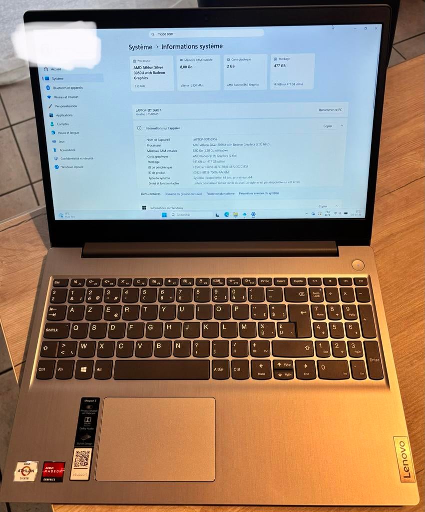 PC Lenovo IdeaPad 3, Informatique & Logiciels, Pc & Câble réseau, Enlèvement