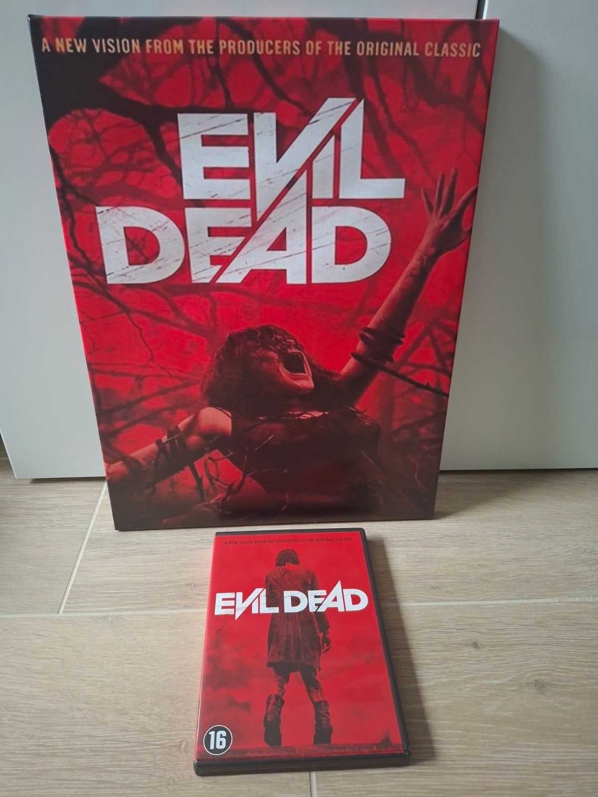 Evil Dead (2013) DVD + Unieke Canvas Poster / Collectors Ite, Anglais, Néerlandais, Comme neuf, À partir de 16 ans