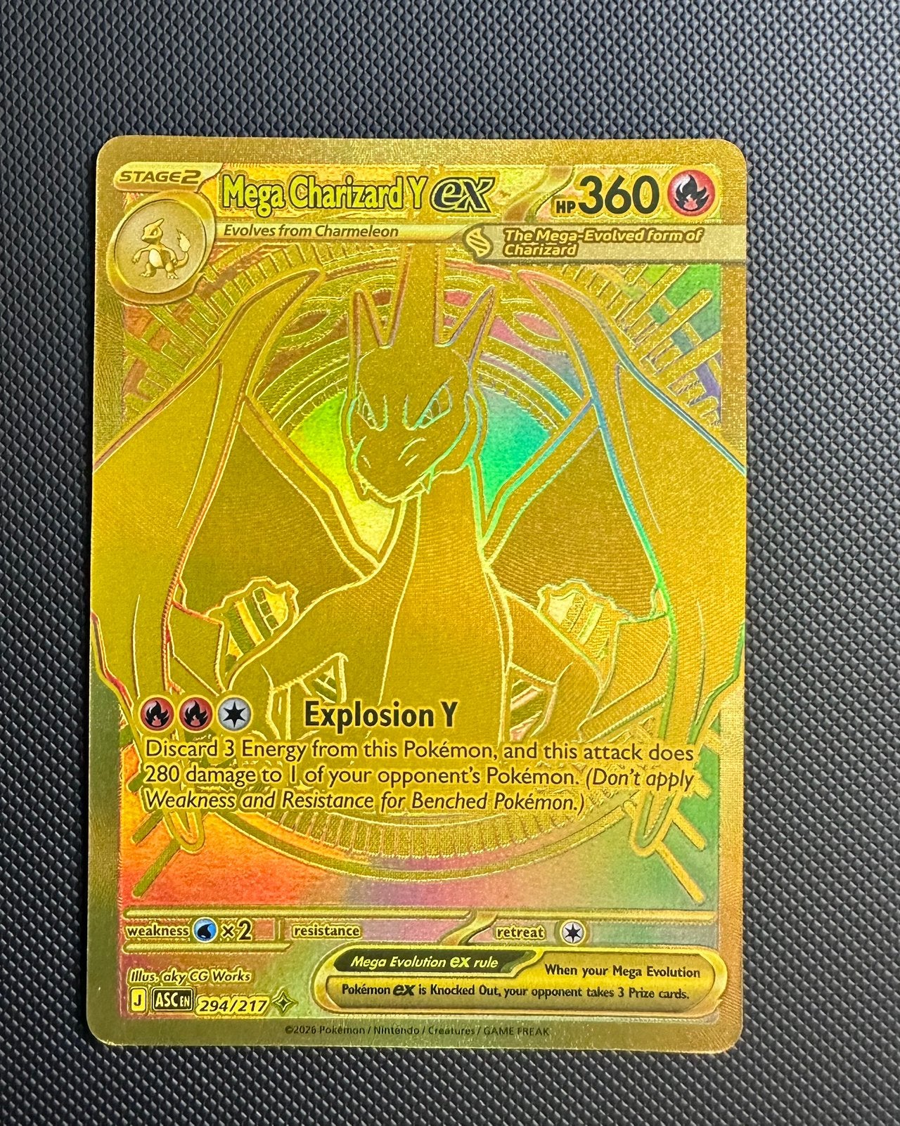 Mega Charizard Y EX, Hobby & Loisirs créatifs, Enlèvement ou Envoi, Neuf, Cartes en vrac, Foil