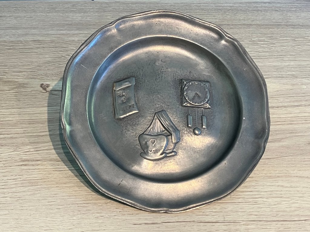 Antiek Tinnen Bord 92% Zuiverheid / 0,454 Kilogram, Antiek en Kunst, Ophalen of Verzenden