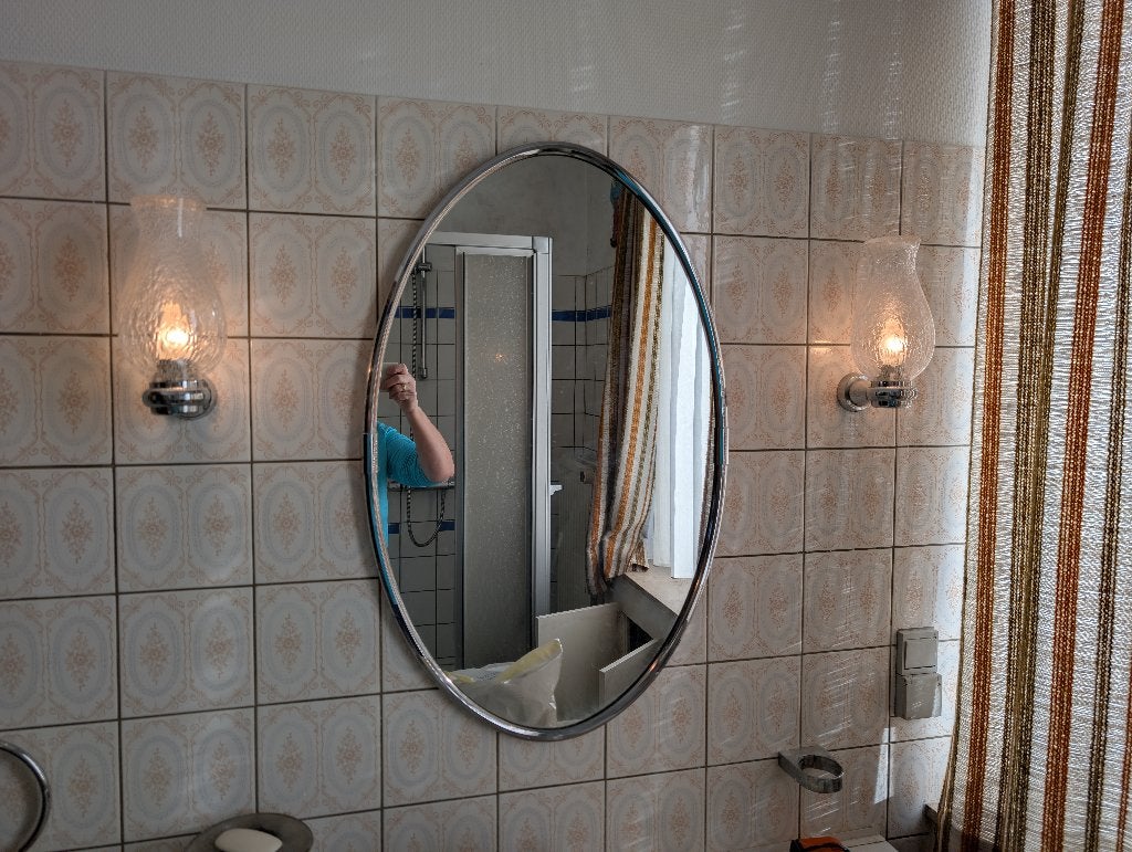Miroir + appliques, Argenté, Verre, Applique murale, Enlèvement