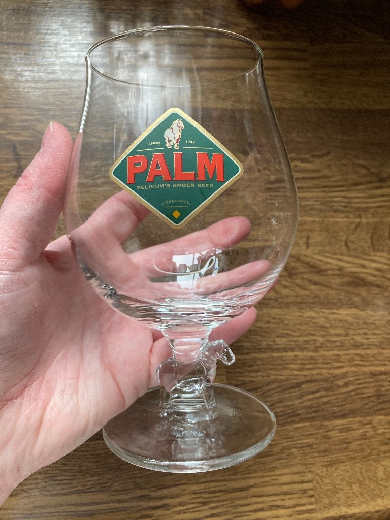 Palm bier glazen ( glas ) paardje in voet # 2, Verzamelen, Ophalen of Verzenden, Bierglas