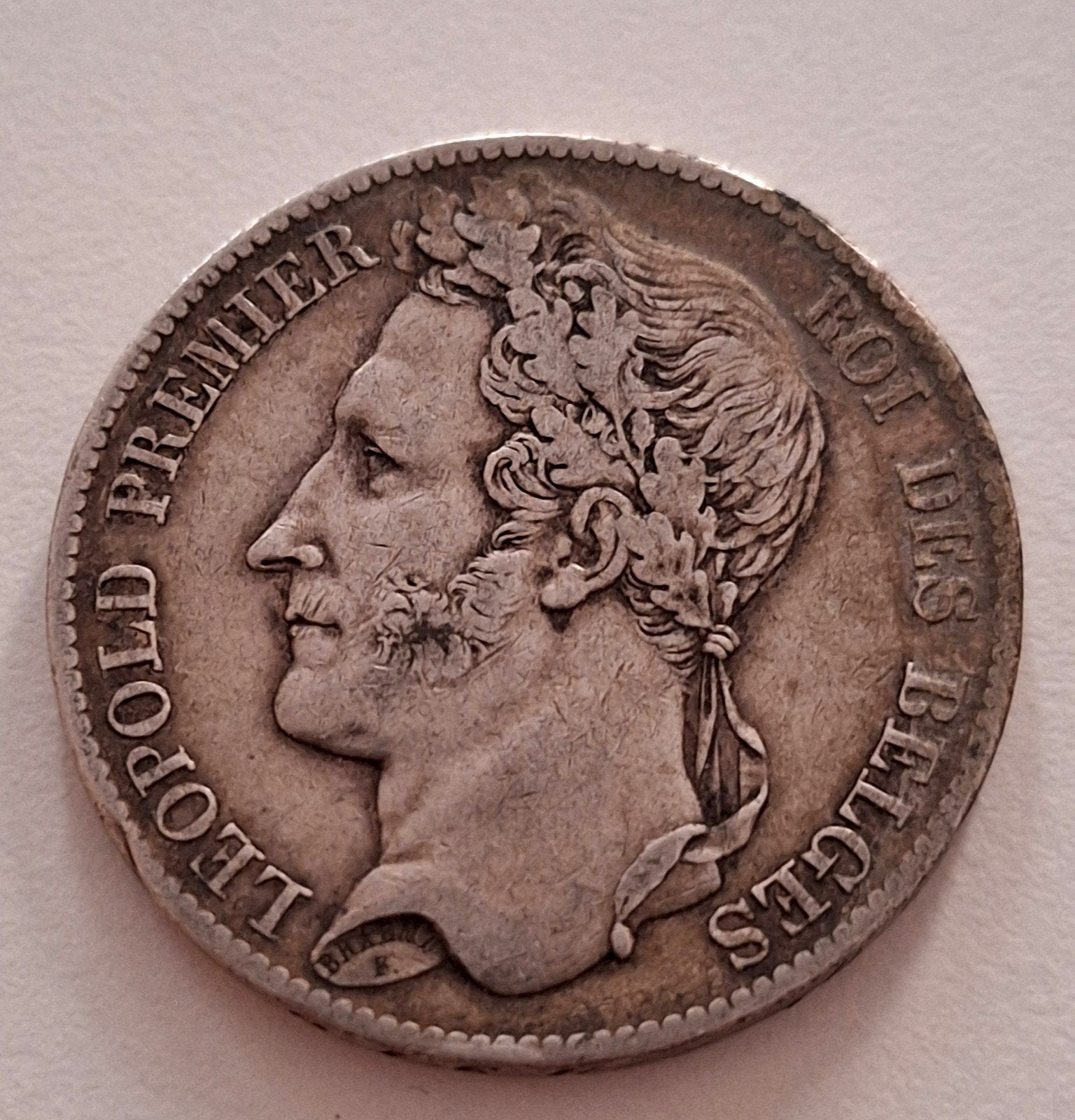 5 frank 1833 Leopold 1e zilveren positie B, Postzegels en Munten, Ophalen of Verzenden, Zilver, Zilver