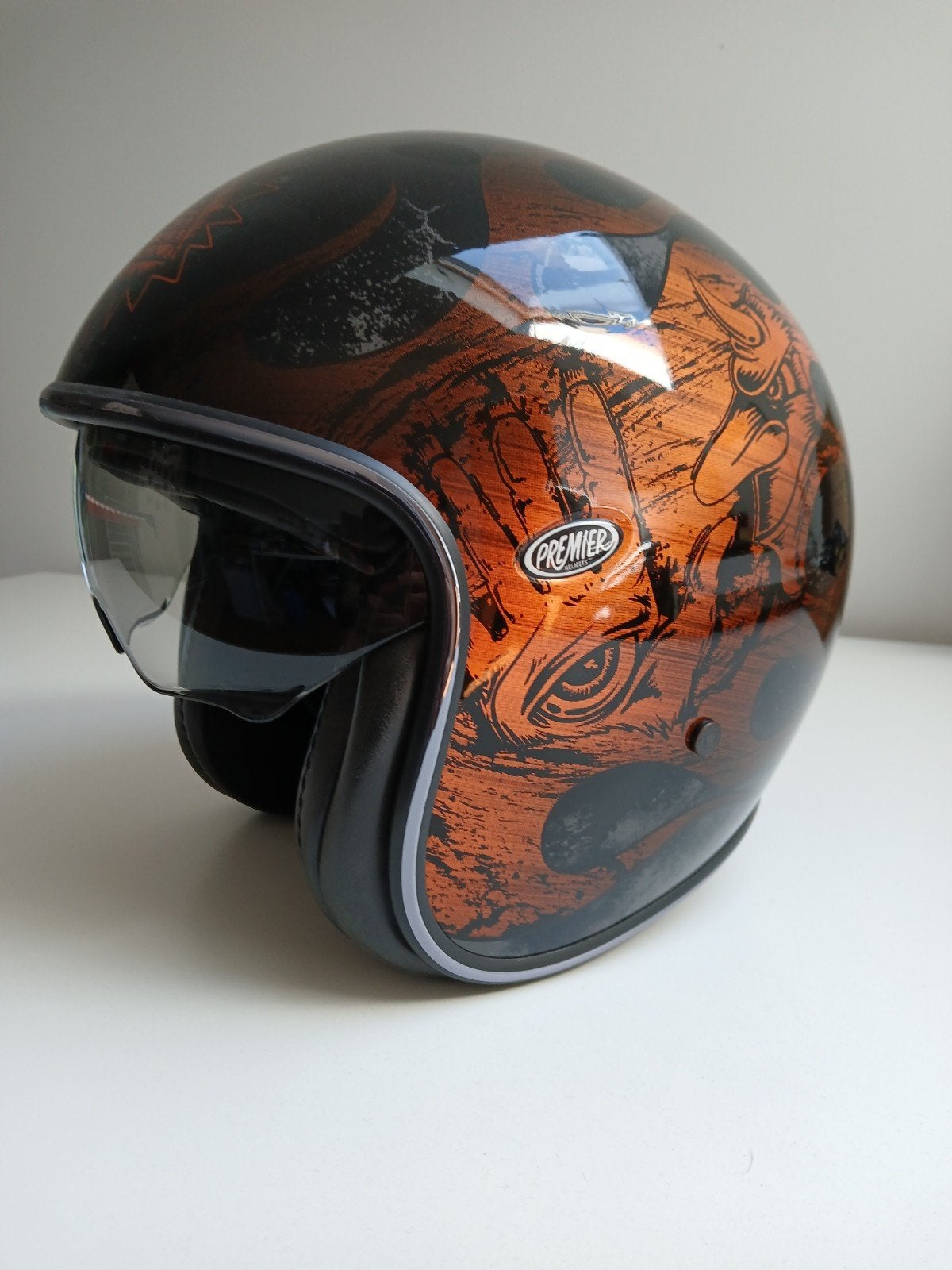 Casque jet Premier, Motoren, Kleding | Motorhelmen, M, Dames, Jethelm, Tweedehands