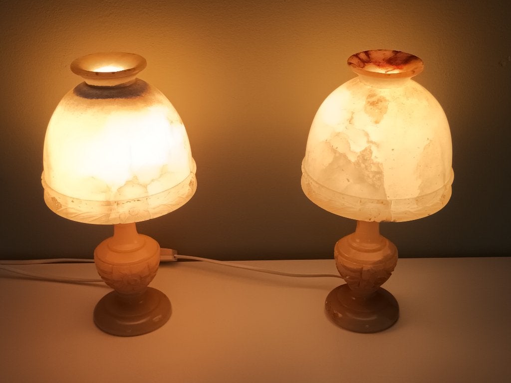 Koppel tafellampen in albast, Antiek en Kunst, Ophalen of Verzenden