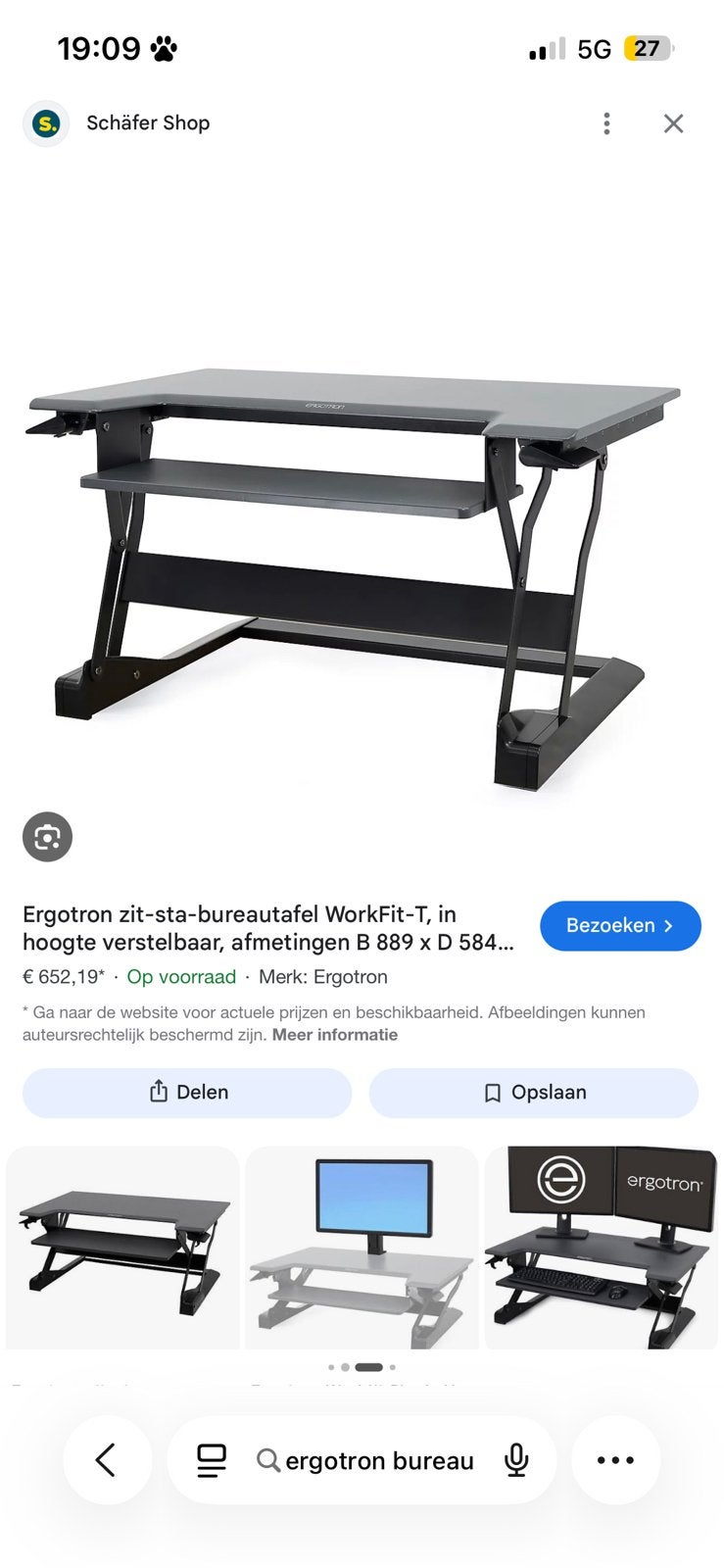 2 bureau’s ergrotron, Huis en Inrichting, Ophalen, Gebruikt