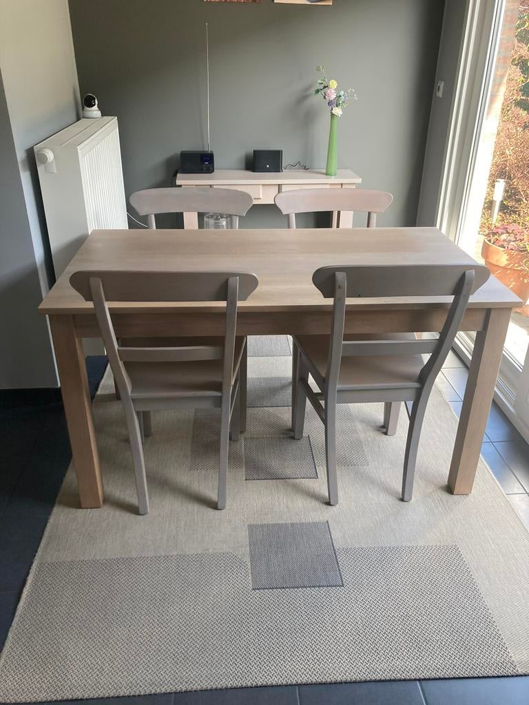 Keukentafel met 4 stoelen en muurtafelje, Huis en Inrichting, Tafels | Eettafels, Ophalen, Zo goed als nieuw