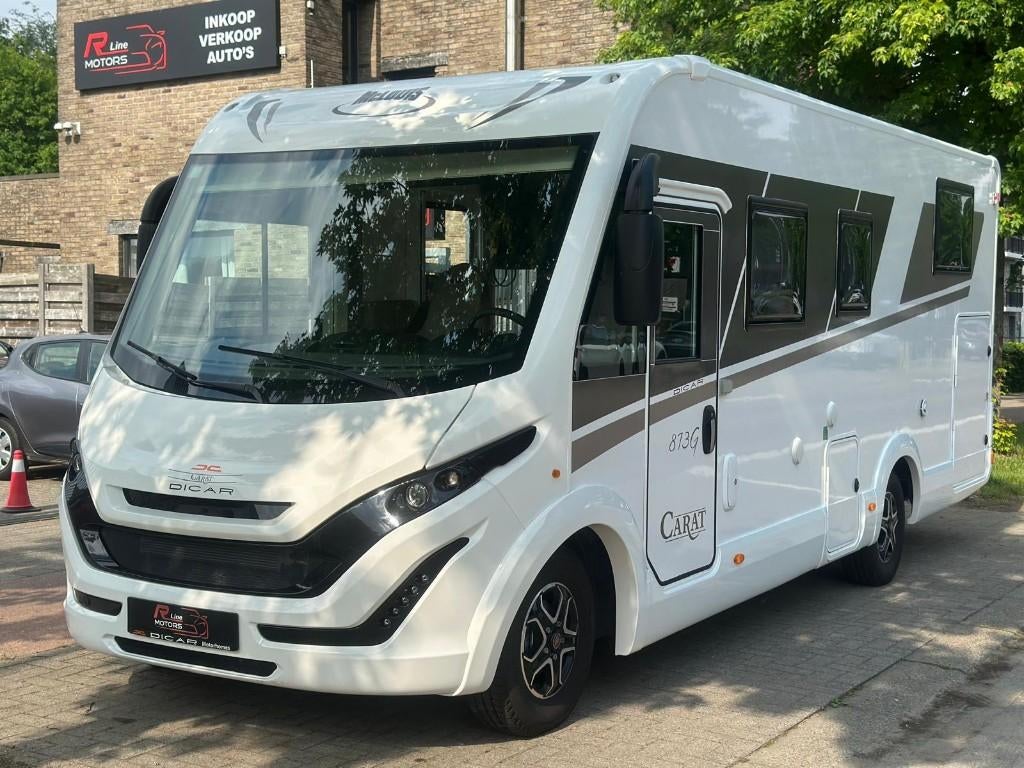 MC Louis Carat 873 - 2235KM - Nieuwstaat - Automaat, Caravanes & Camping, Camping-cars, Jusqu'à 5, Fiat, Automatique, Siège en L