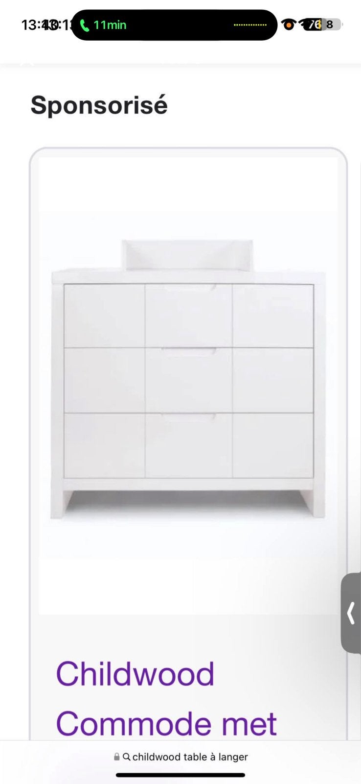 Commode childwood, Enfants & Bébés, Enlèvement, Comme neuf, Commode