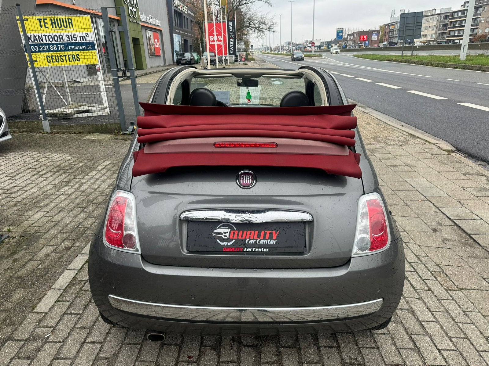 Fiat 500C Cabriolet 2012 090000km Airco Pdc Leder Full, Auto's, 1242 cc, Cabriolet, Bluetooth, Leder en Stof