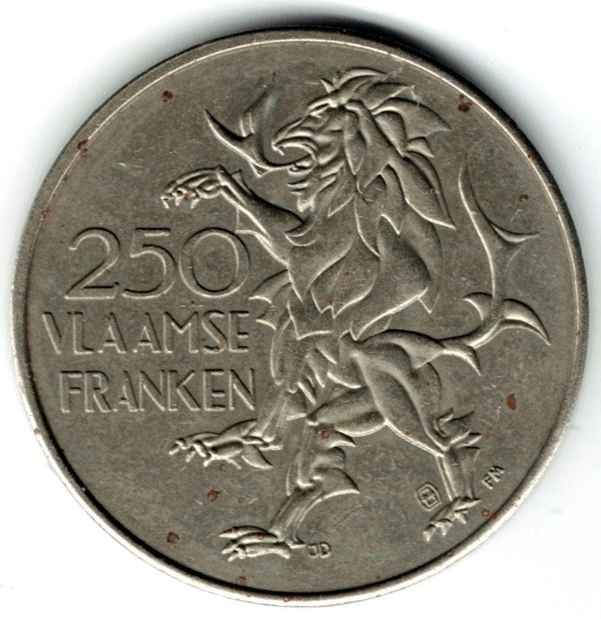 250 Vlaamse Franken 1990, Verzenden, Overig, Losse munt