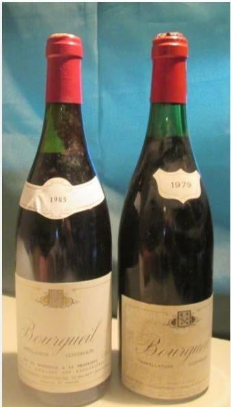 2 vins rouges - Bourgueil - 1979 et 1985, Enlèvement ou Envoi, Pleine, Comme neuf, Vin rouge