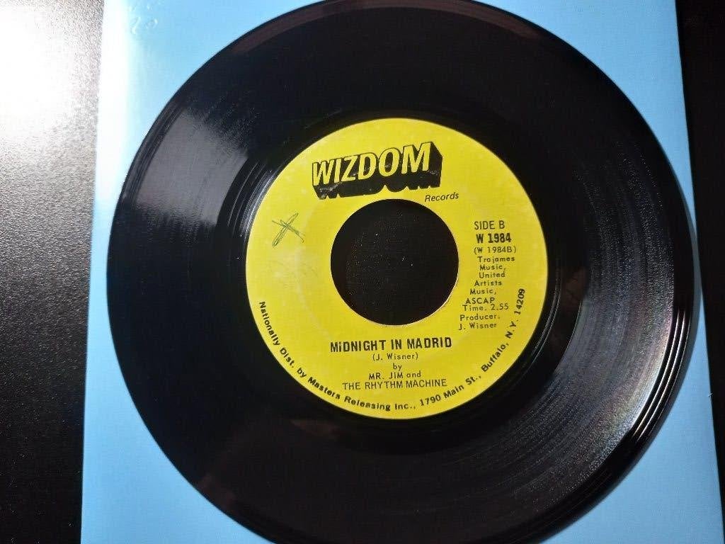 Mr.Jim And The Rhythm Machine– Midnight In Madrid '7 Popcorn, 7 inch, Comme neuf, Housse de protection extérieure, Autres types