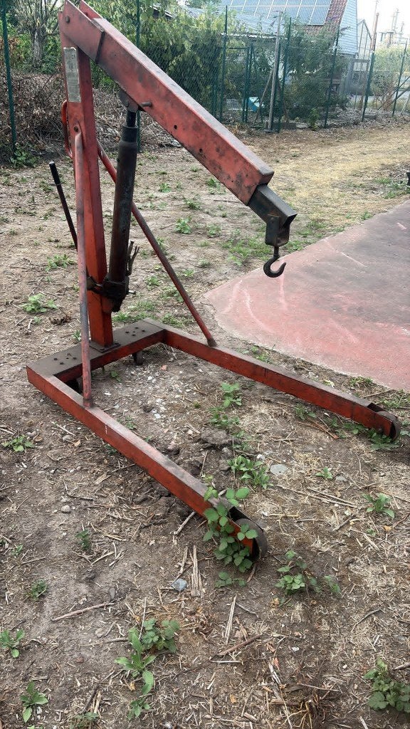 Giraffe, motor kraan., Ophalen