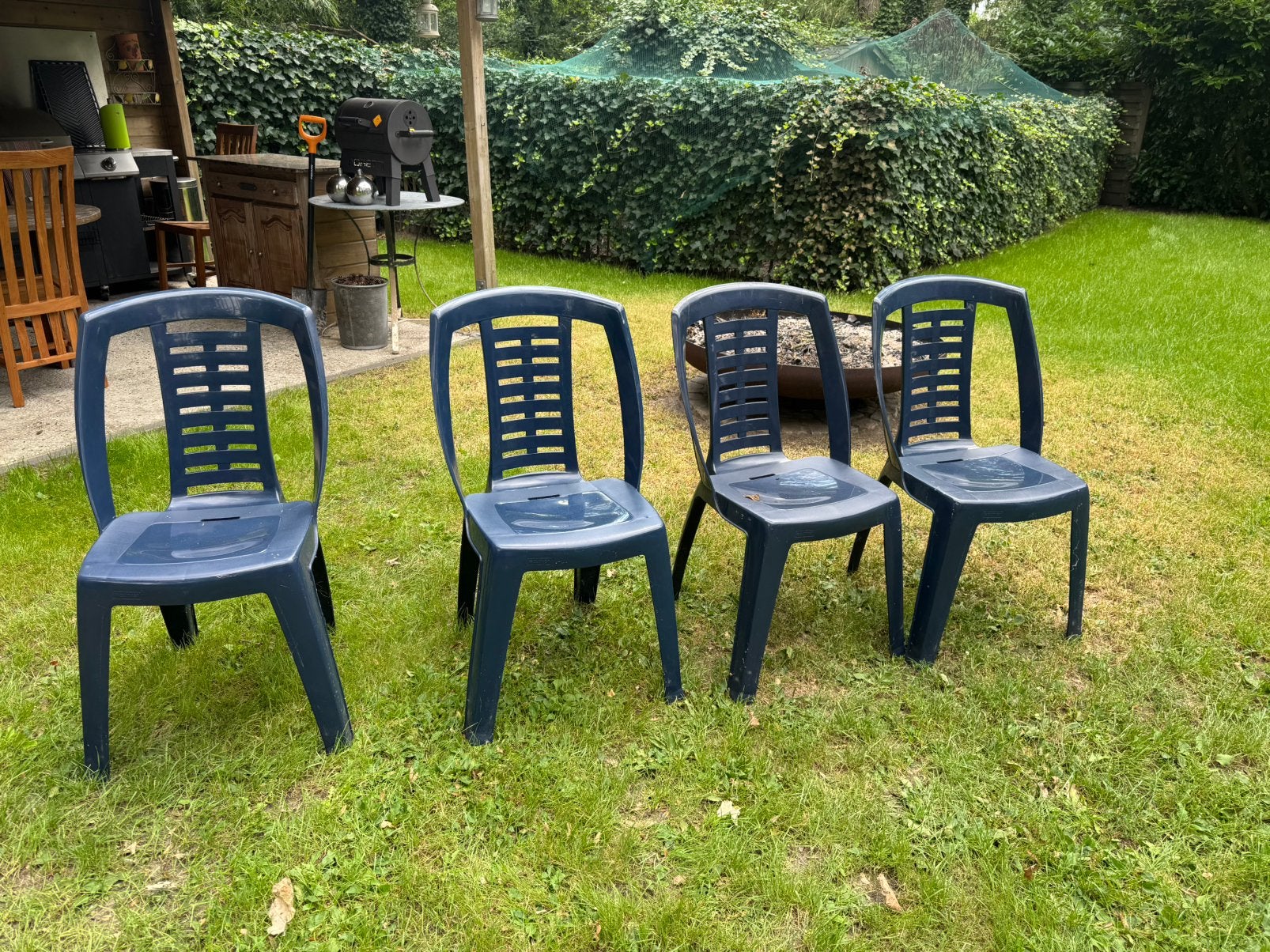 4x Curver Stapelbare Tuinstoelen, Tuin en Terras, Ophalen, Gebruikt, Kunststof