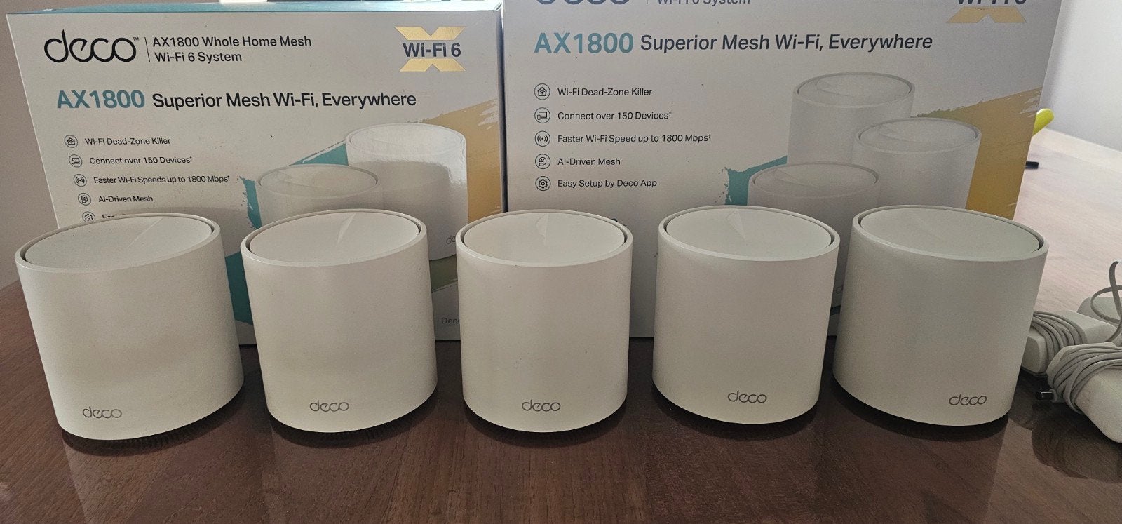 Système Mesh WiFi 6 TP-Link Deco AX1800 5 pièces + boîtes +, Enlèvement ou Envoi, Comme neuf, Tp link, deco, be25, be65, be85, wifi 7