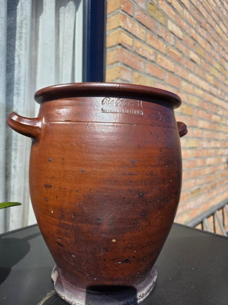 Belga bloempot antik, Tuin en Terras, Bloempotten, Aardewerk, Ophalen
