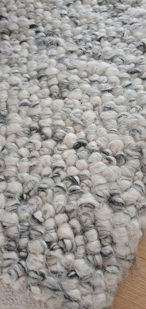 Tapijt handgeweven wol viscose ivoorgrijs 240x360cm, 200 cm ou plus, Gris, 200 cm ou plus, Wol