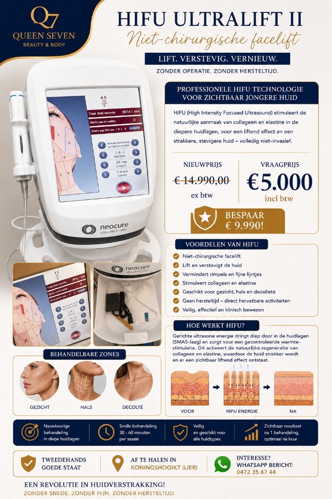 Hifu ultralift 2 celestetic, Overige typen, Ophalen of Verzenden, Zo goed als nieuw, Info@queenseven.be