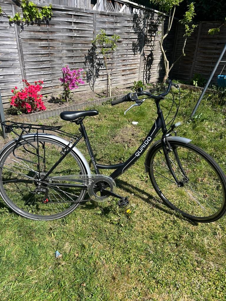 Zwarte quaido fiets met 6 versnellingen, Fietsen en Brommers, Ophalen, Zo goed als nieuw, Velgrem, Versnellingen