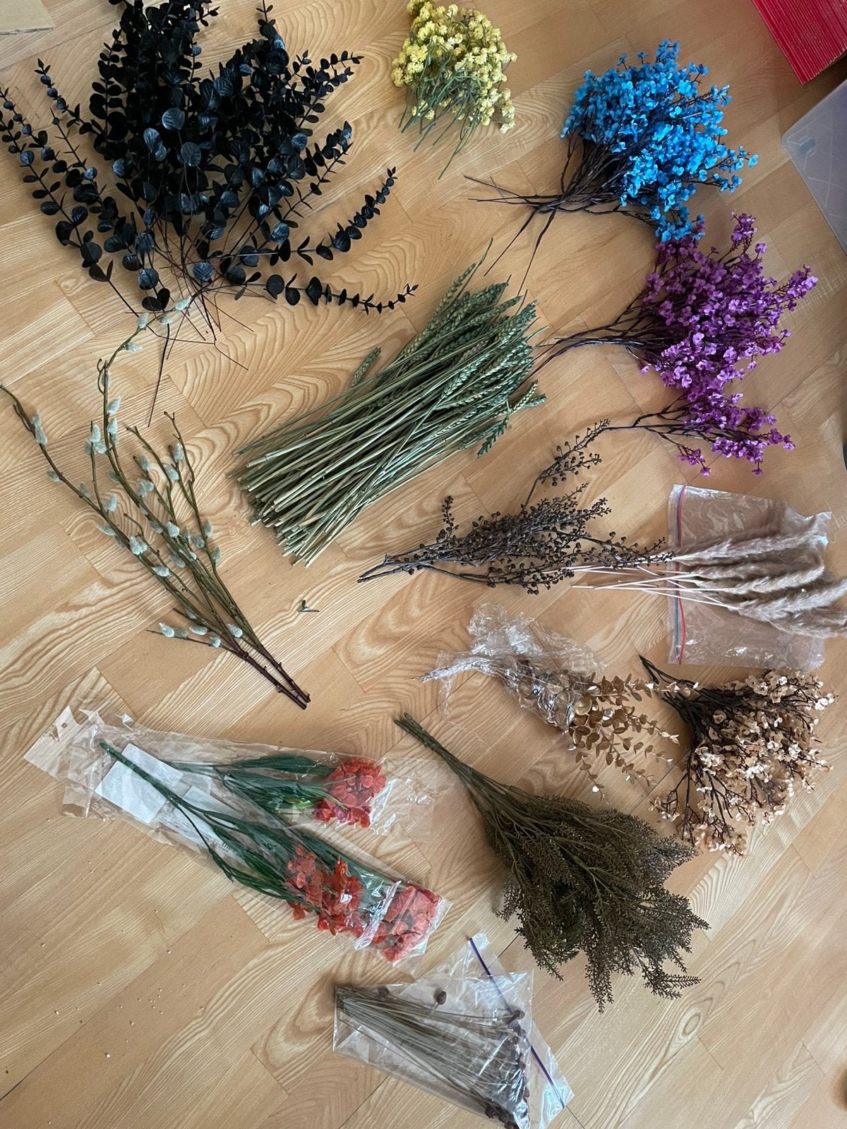 Pakket diverse kunst/droogbloemen, Huis en Inrichting, Woonaccessoires | Droogbloemen, Ophalen, Zo goed als nieuw