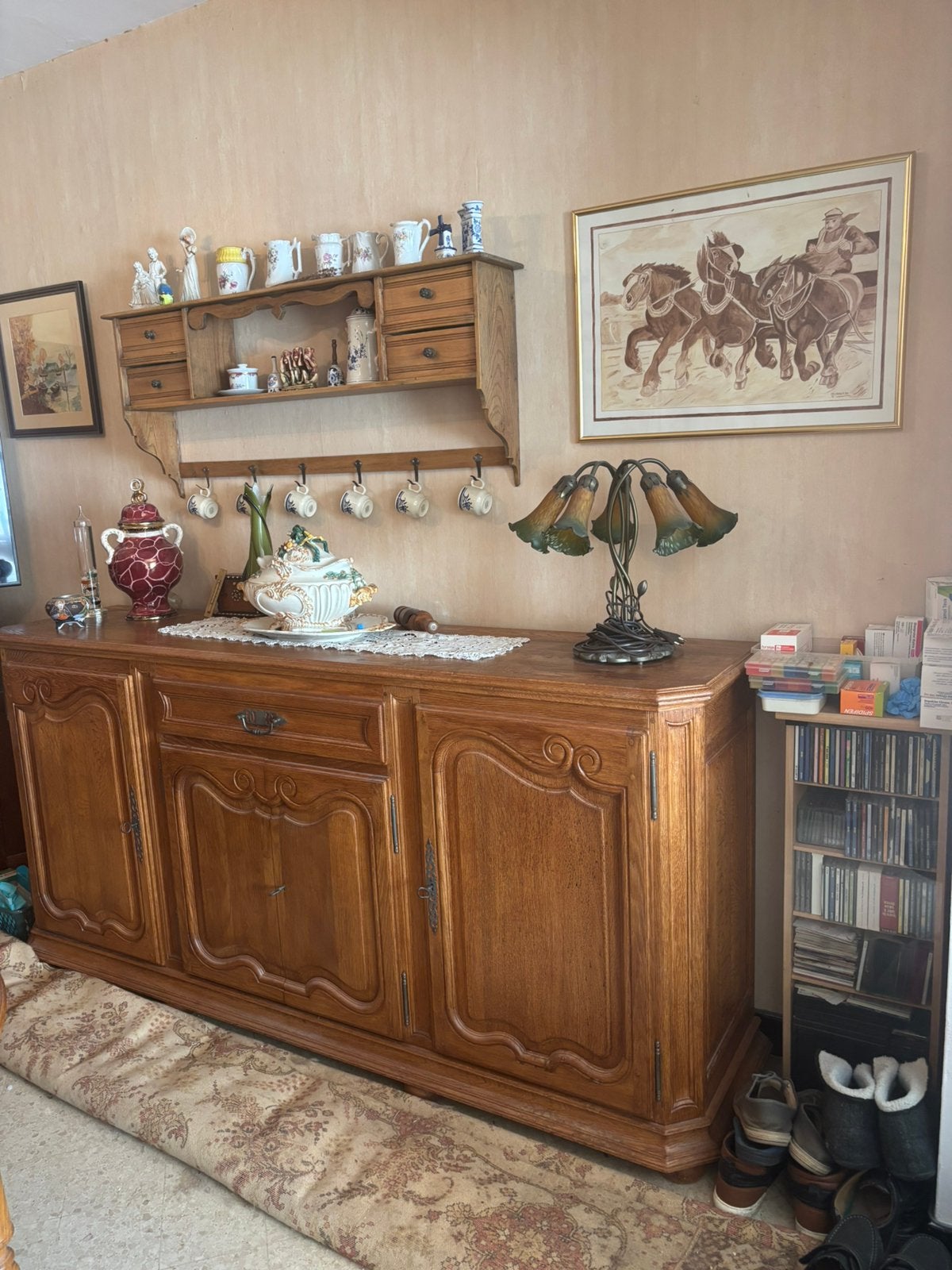 Salle à manger complète chêne clair, Maison & Meubles, Armoires | Dressoirs, Enlèvement, Comme neuf, Chêne