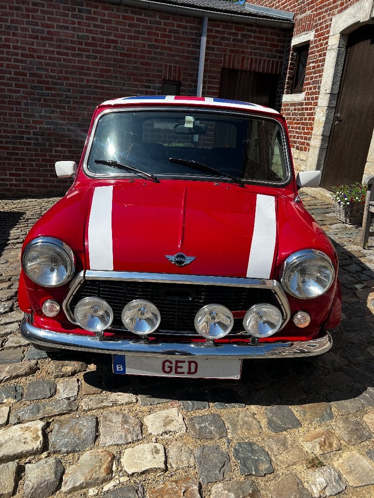 Mini Red Hot 1989, Auto's, Mini, Particulier, Cooper, Benzine, Overige carrosserie, 3 deurs, Handgeschakeld, Rood, Blauw, Stof