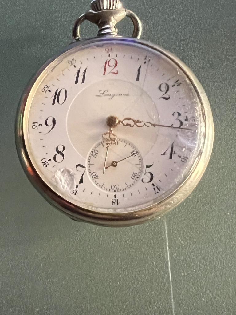 Montre Longines, Enlèvement ou Envoi, Utilisé, Acier, Montre de poche