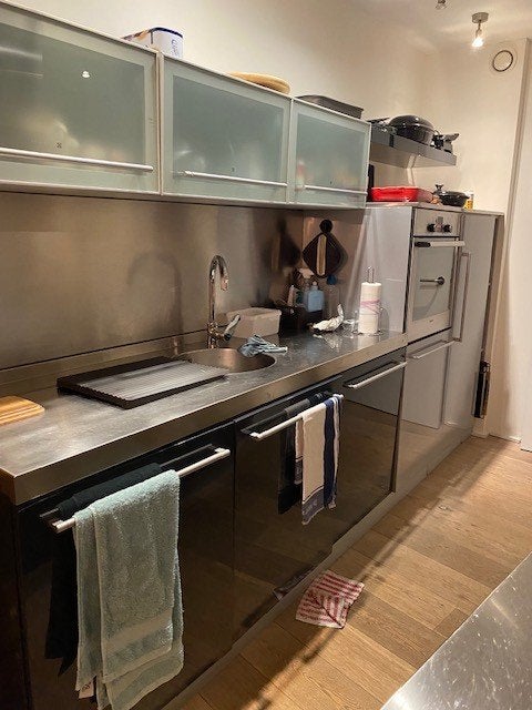 Keuken, Huis en Inrichting, Keuken | Complete keukens, Ophalen, Gebruikt, Staal of Inox, Blauw