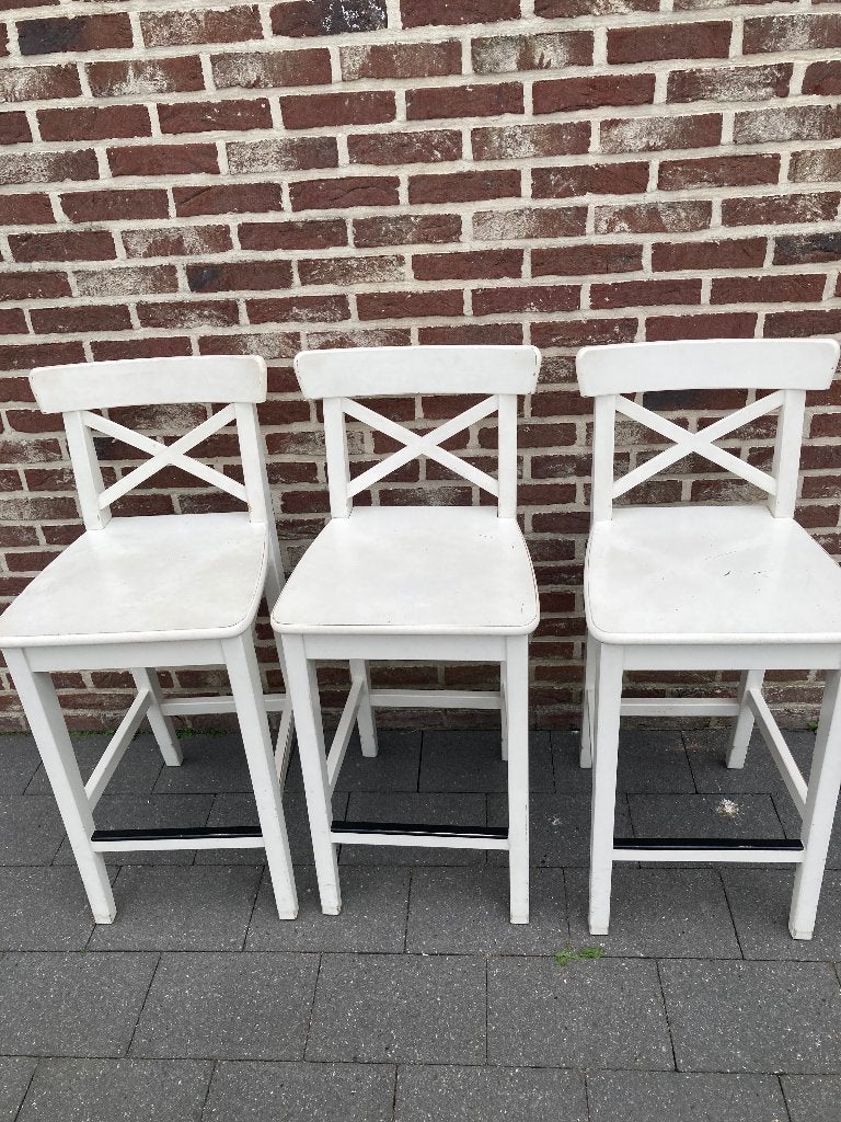 IKEA hoge stoel (Rosentorp), Huis en Inrichting, Stoelen, Ophalen, Gebruikt, Drie, Wit