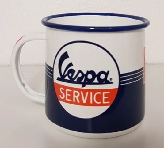 Tasse à café en émail Vespa Scooter Service, Collections, Marques & Objets publicitaires, Enlèvement ou Envoi, Neuf, Ustensile