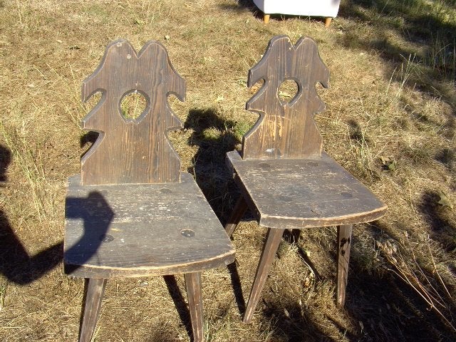2 chaises suisses alpine vintage Adam D, Antiquités & Art, Enlèvement