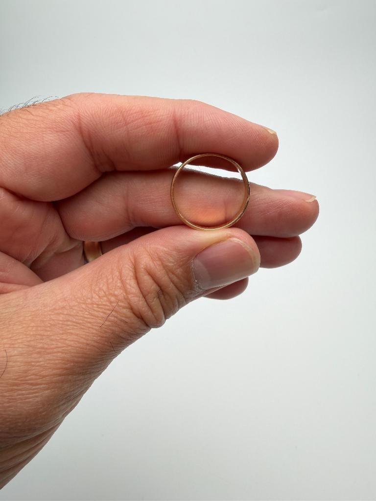 Goud ring 18 karaat met 750 gestapeld, Antiek en Kunst, Ophalen, Goud