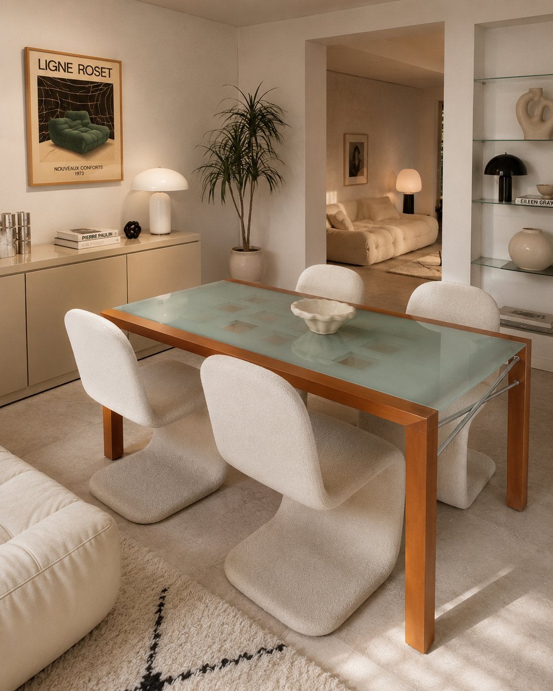 Tafel vintage Ligne Roset, Maison & Meubles, Tables | Tables à manger, Enlèvement, Comme neuf