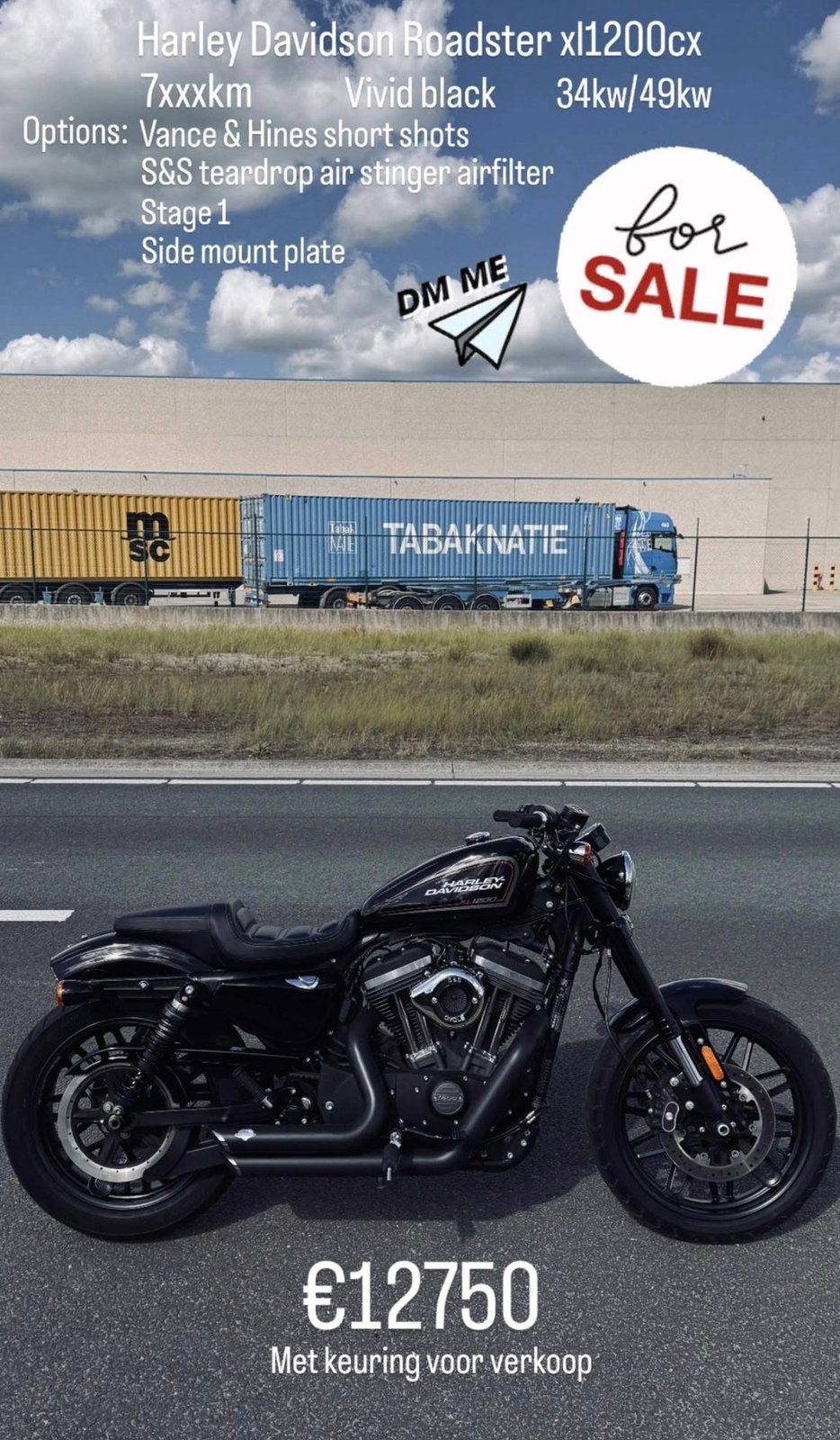 Harley roadster xl 1200Cx, Motoren, Motoren | Harley-Davidson, 2 cilinders, Gebruikt, Particulier, 1200 cc