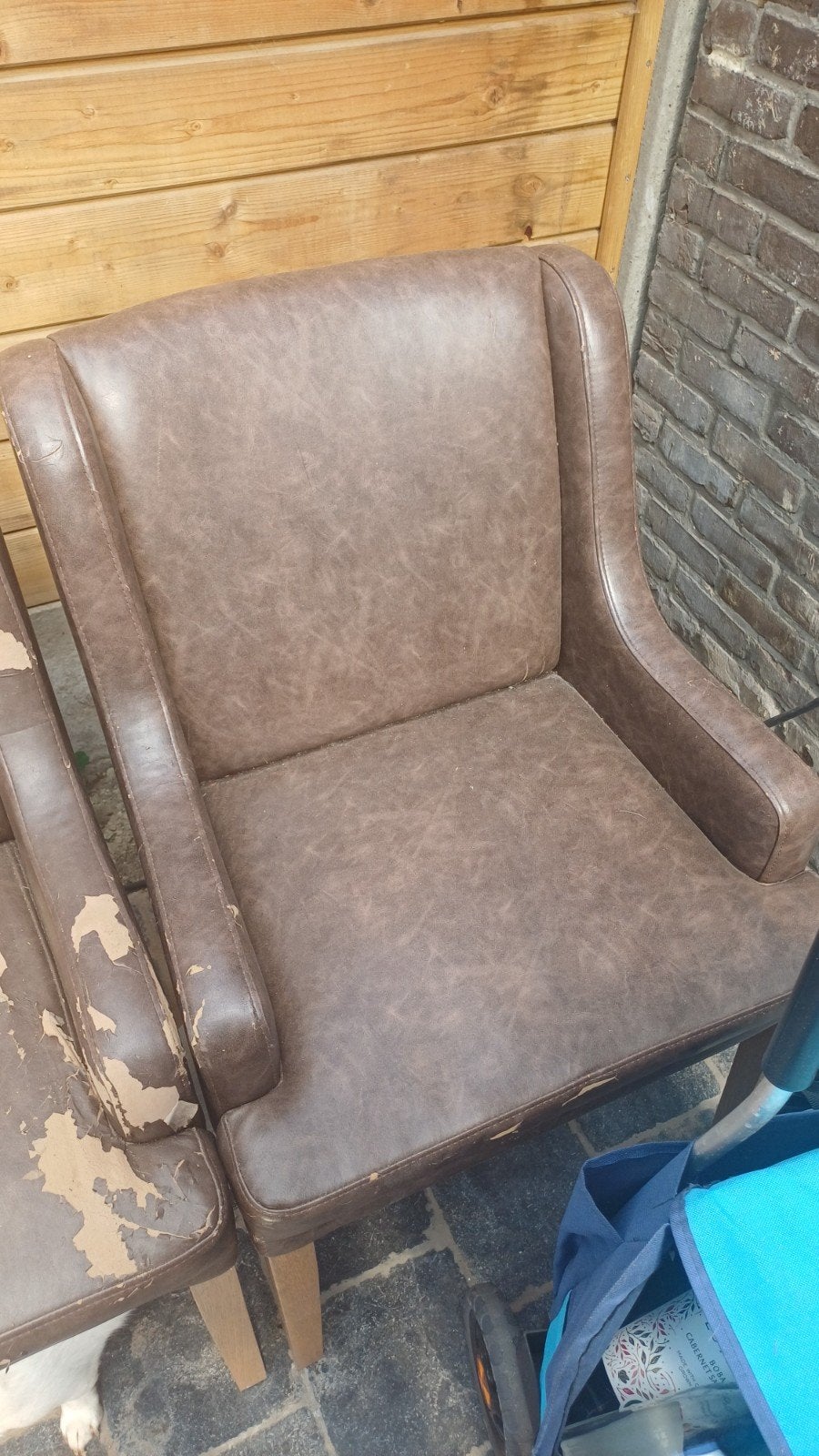 2 stoelen, Gebruikt, Twee, Bruin, Ophalen