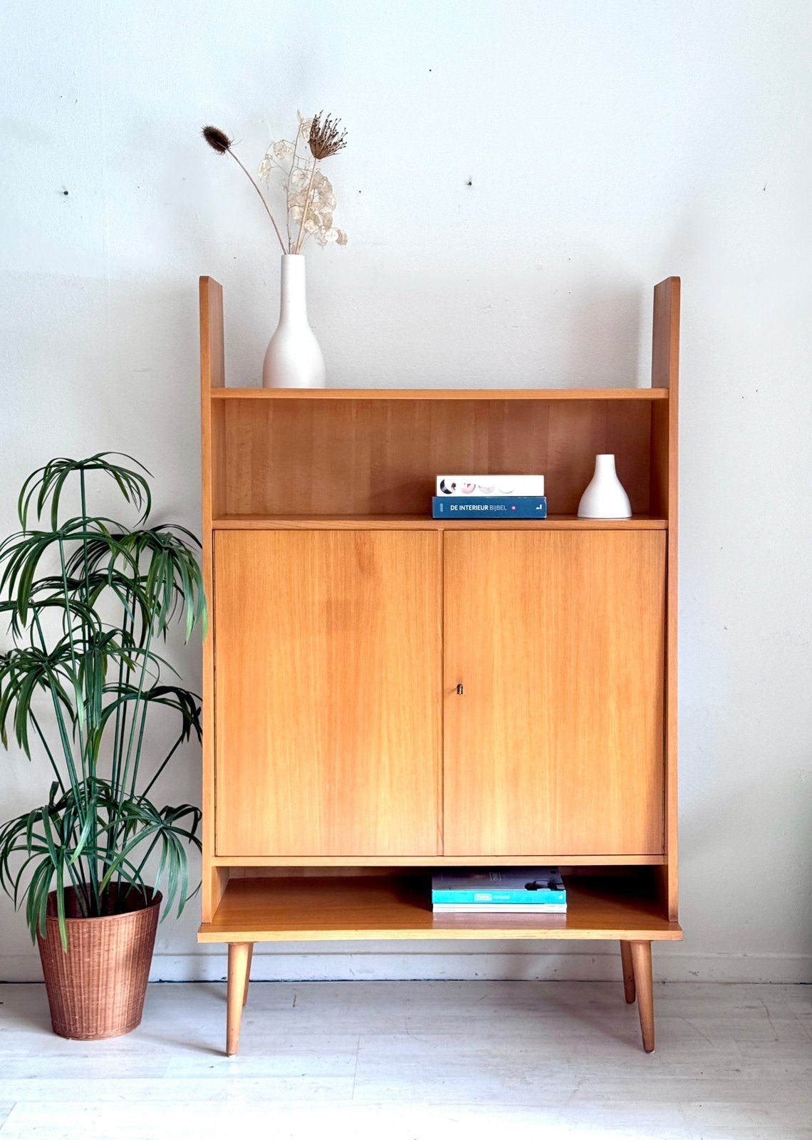 Vintage dressoir boekenkast 1960, Zo goed als nieuw, 25 tot 50 cm, 50 tot 100 cm, Vintage midcentury