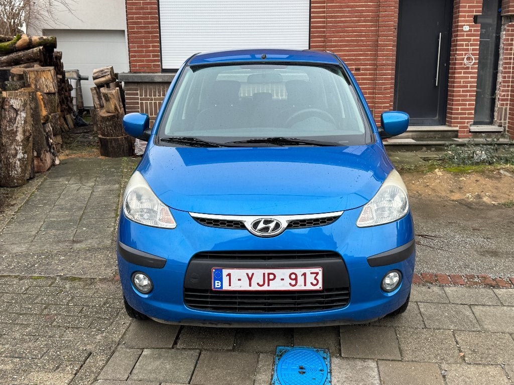 Hyundai i10 1.2 / 83.000km / Airco / Benzine, Auto's, Stof, Zwart, 4 cilinders, Blauw