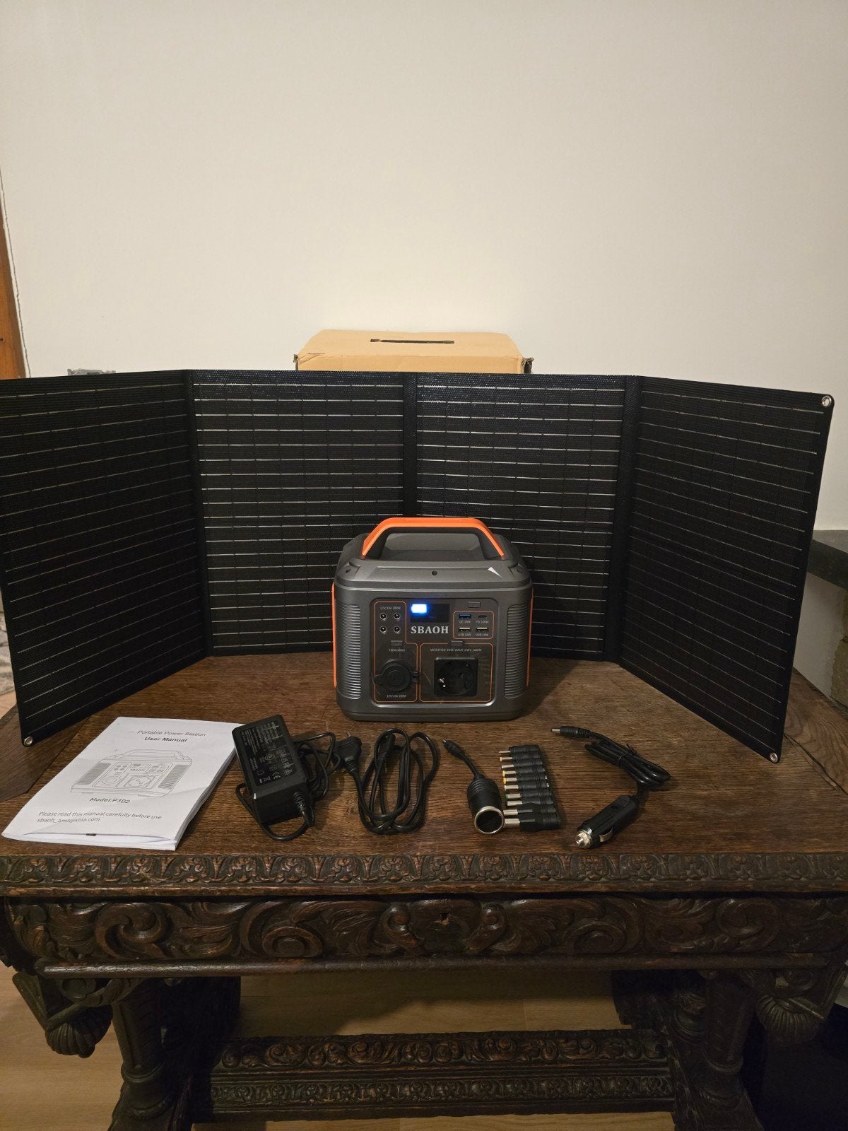 SBAOH P302 Portable Powerstation 296Wh + 60W Zonnepaneel, Ophalen